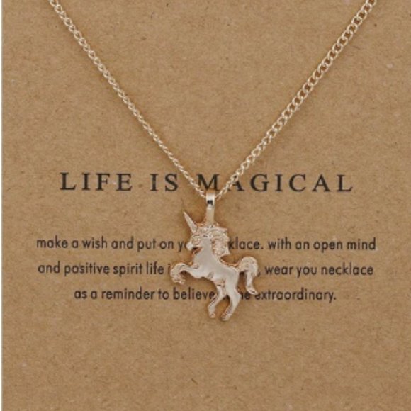 Gold Dipped Life Is Magical Wish Necklace - Picture 3 of 3